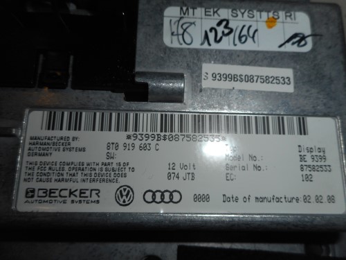 Display sistema di navigazione sat. 