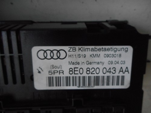 Blocco comando climatizzazione 