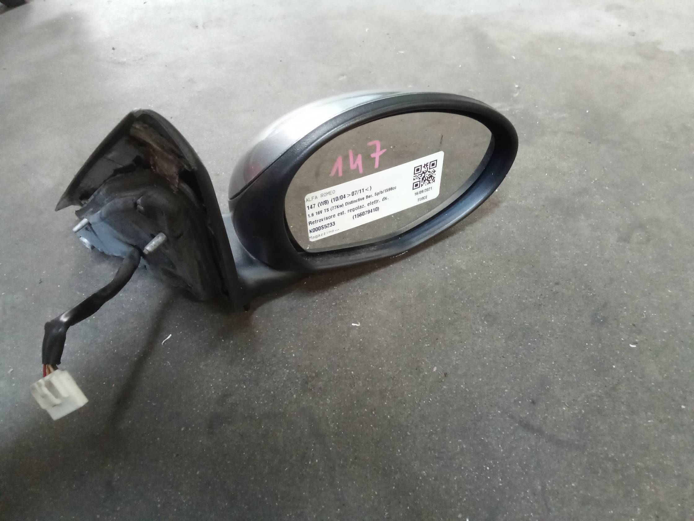 Retrovisore est. regolaz. elettr. dx.