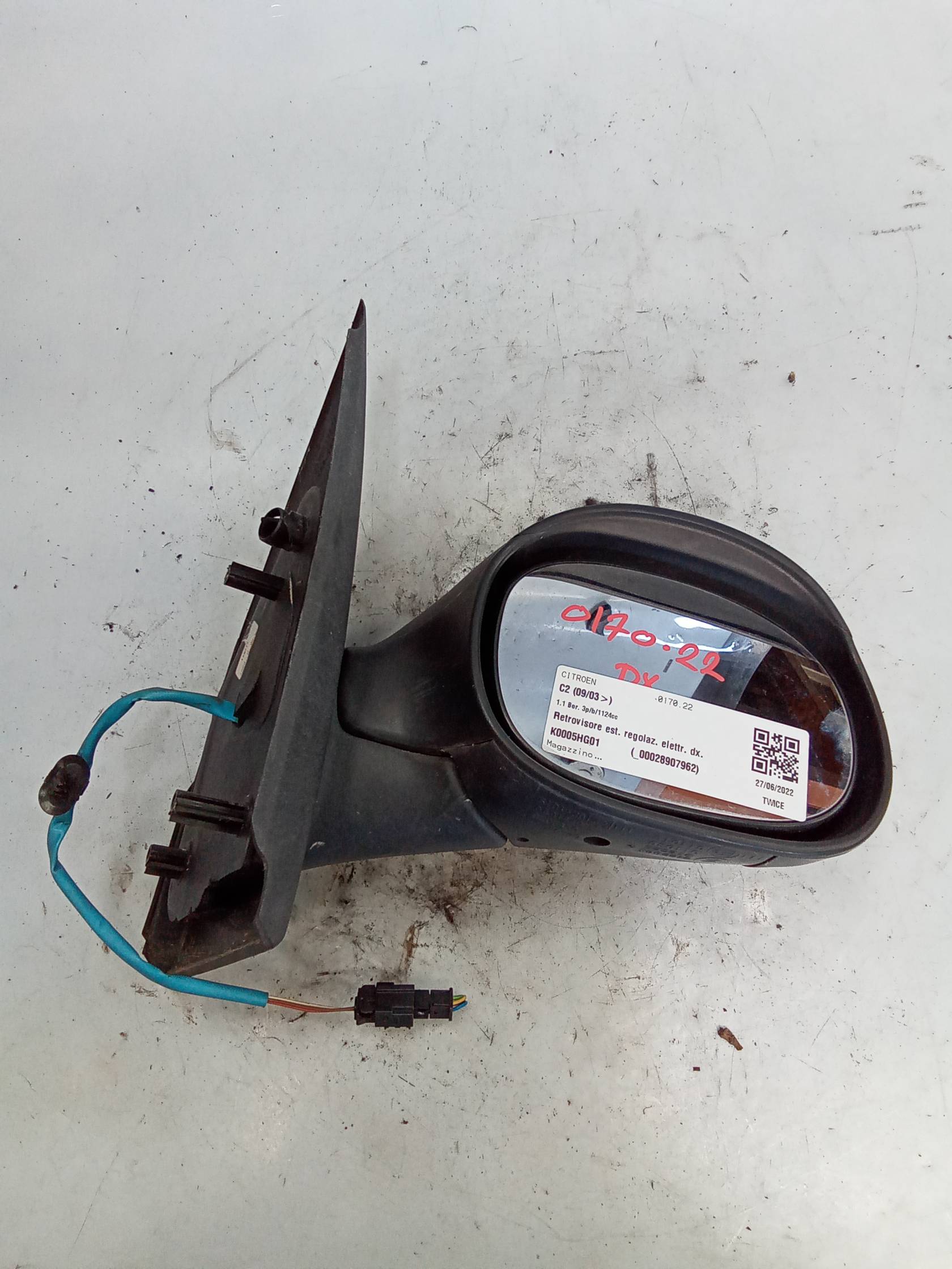 Retrovisore est. regolaz. elettr. dx.