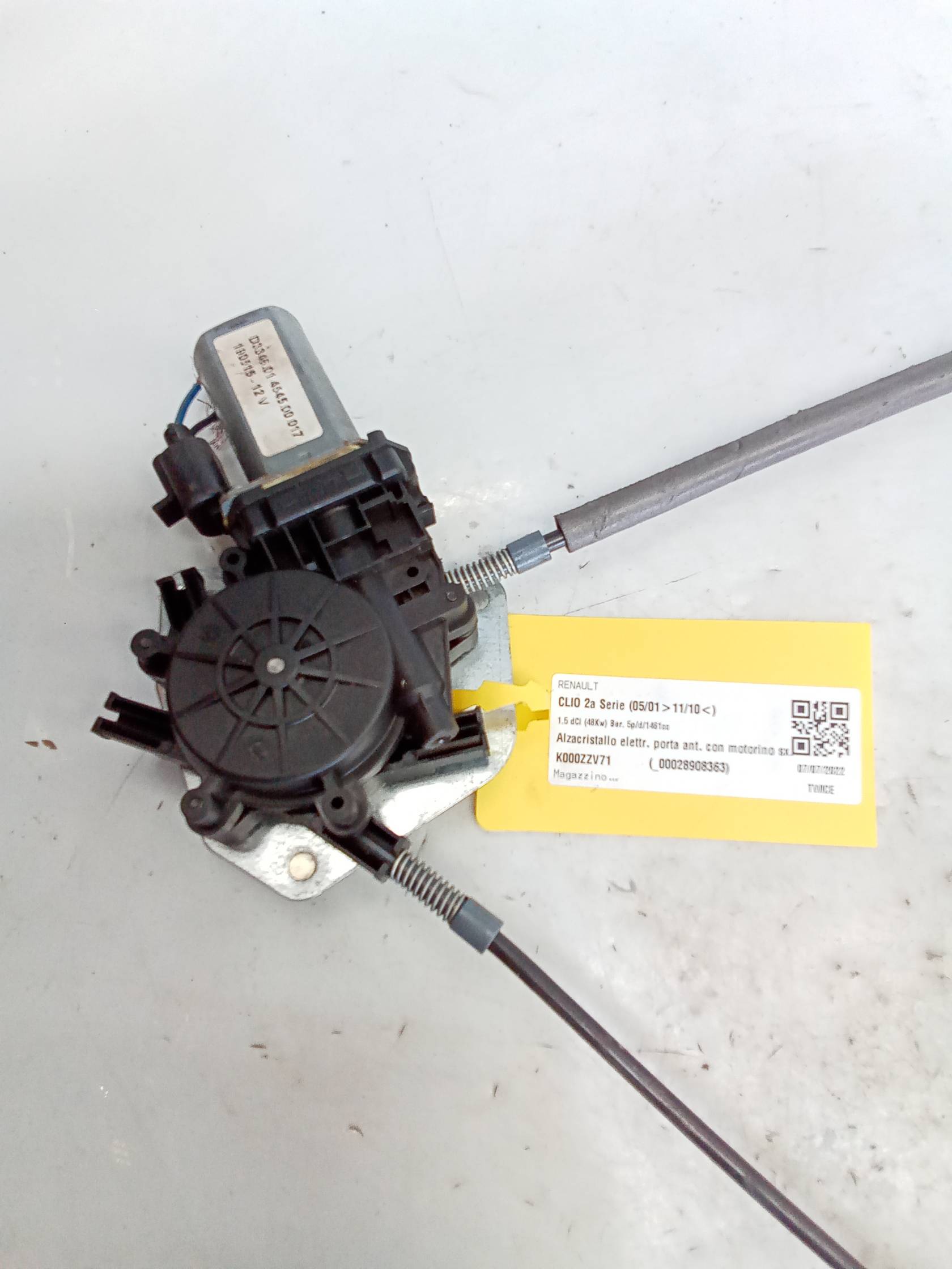 Alzacristallo elettr. porta ant. con motorino sx.