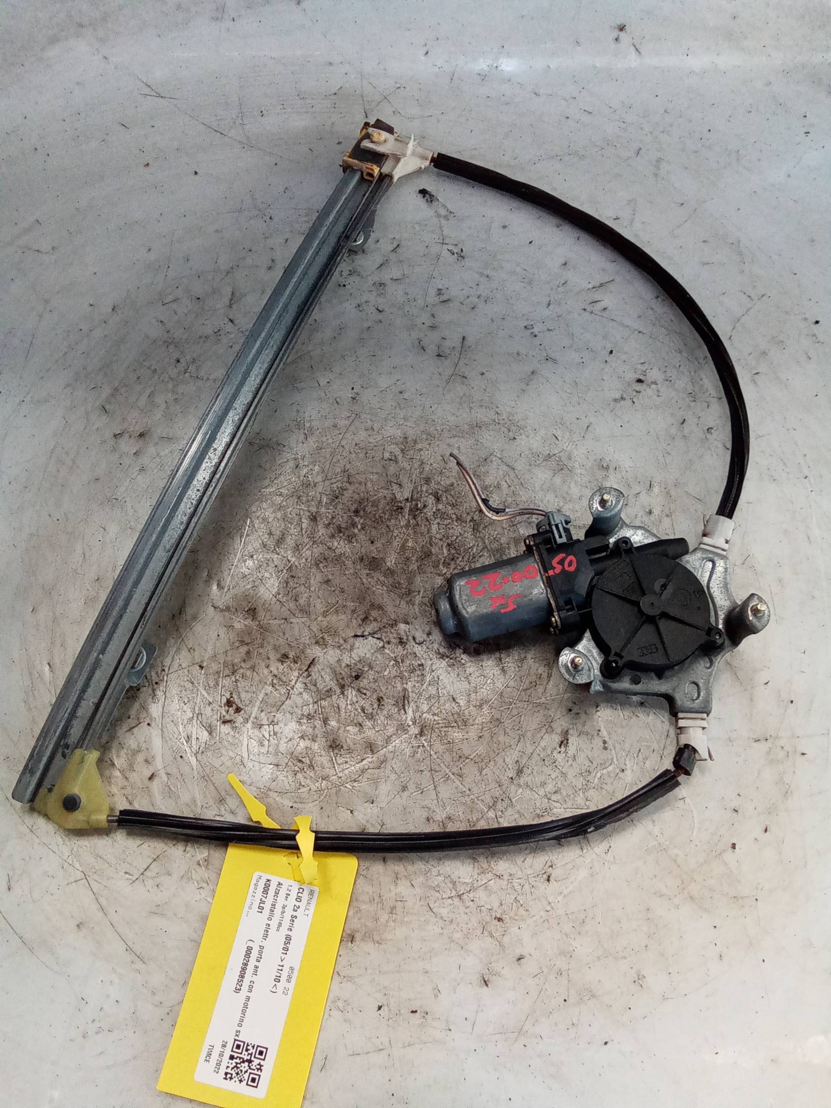 Alzacristallo elettr. porta ant. con motorino sx.