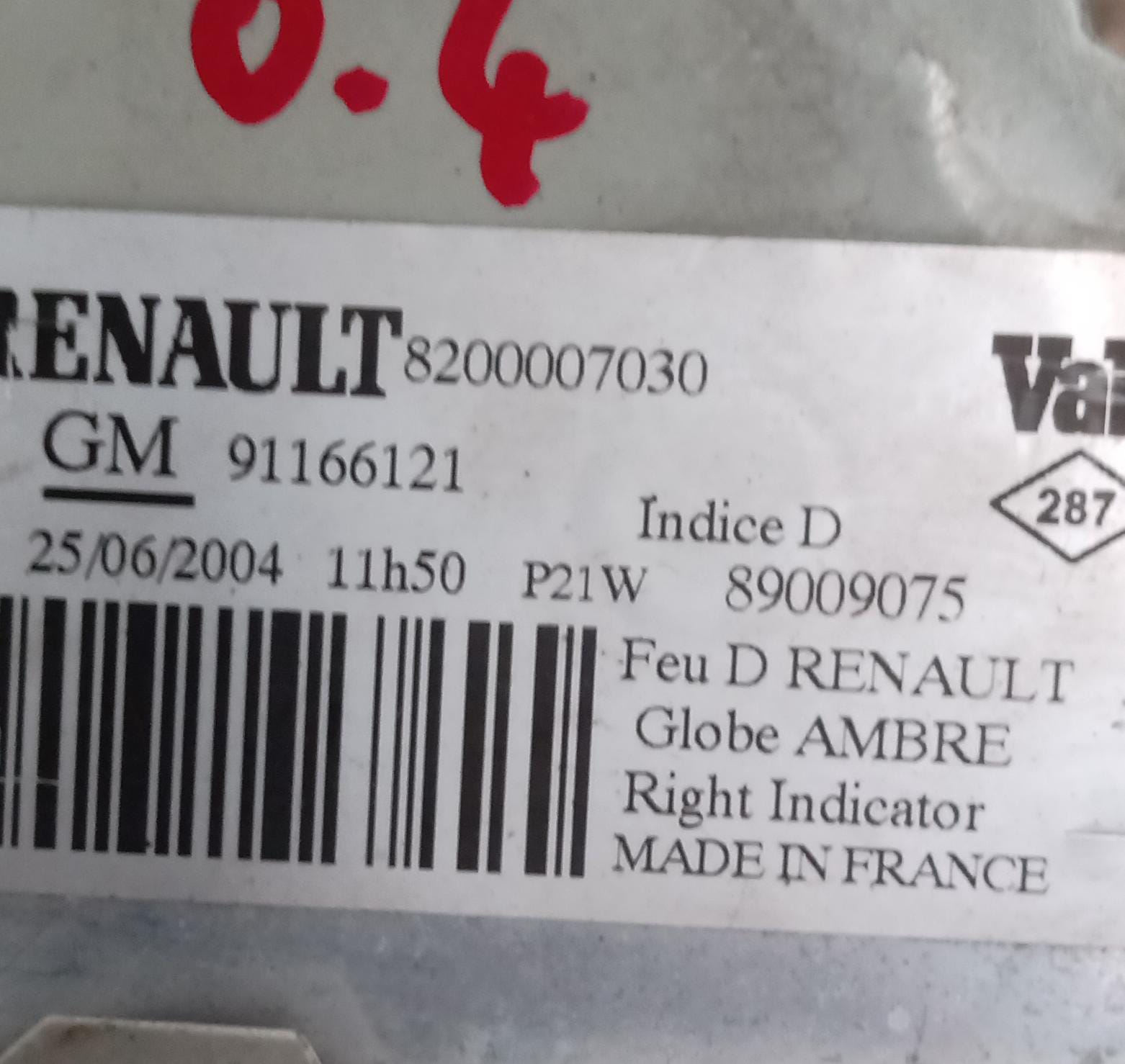 Freccia anteriore destra