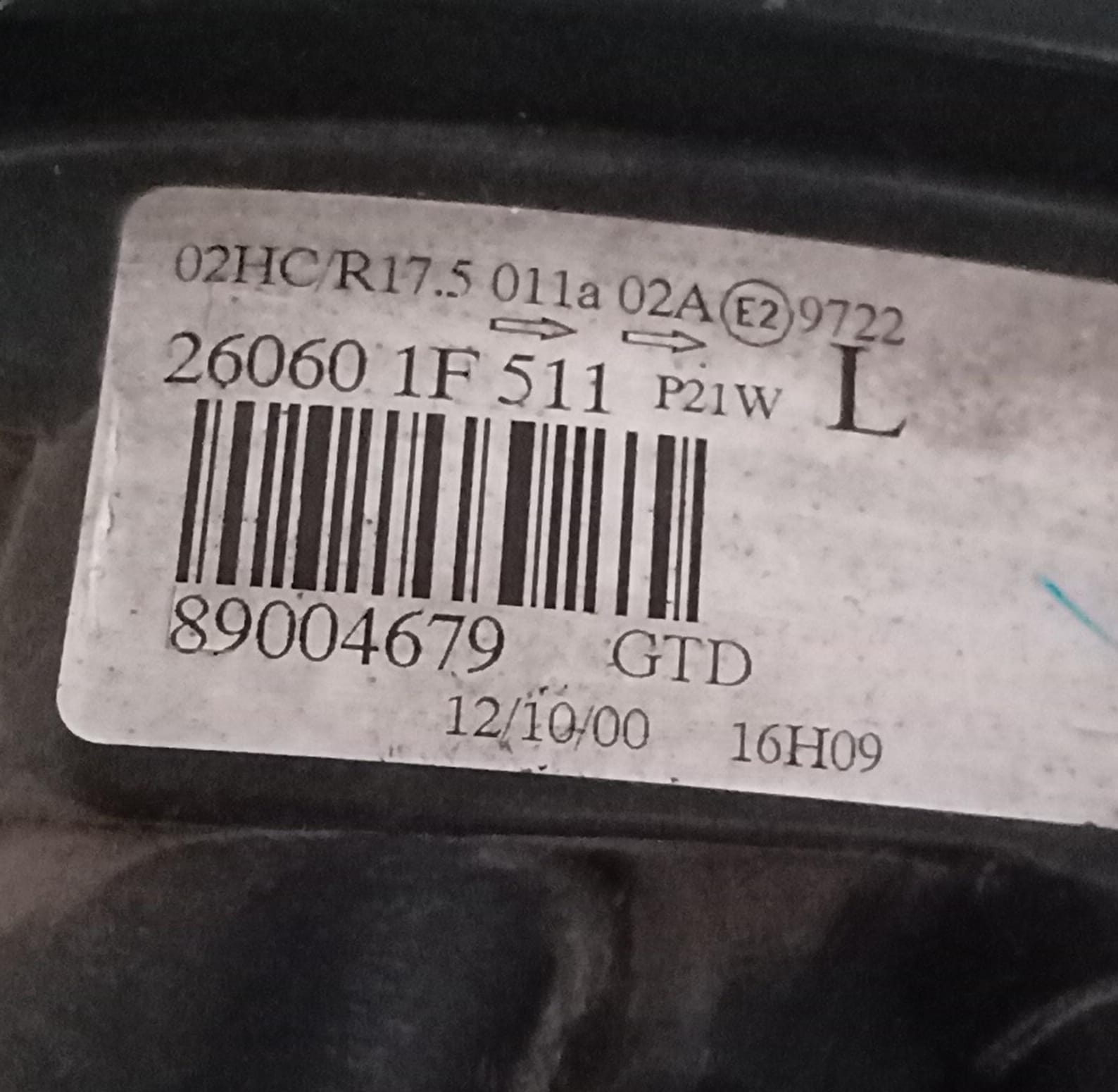 Fanale anteriore sinistro