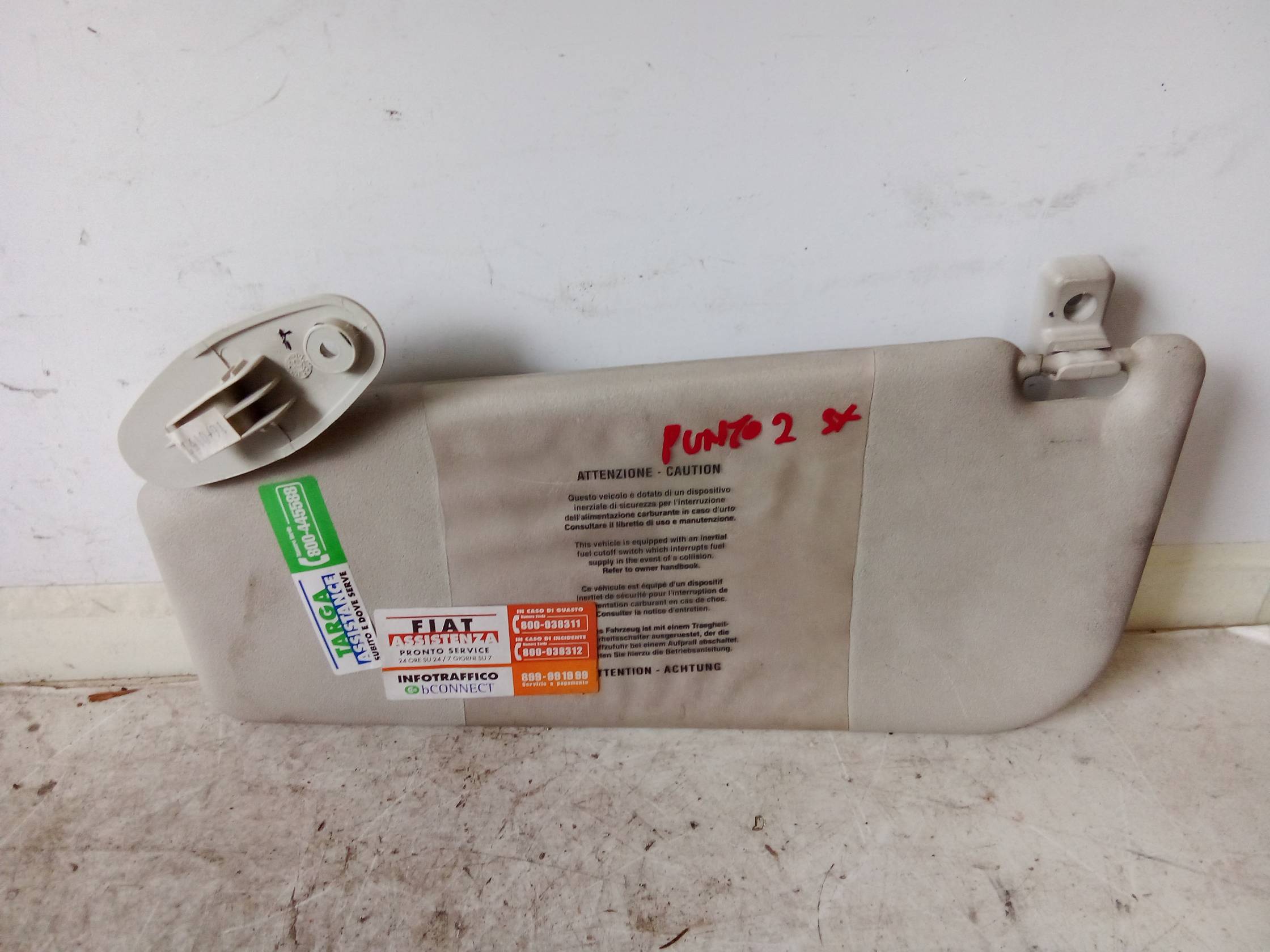 Aletta parasole parabrezza sx.