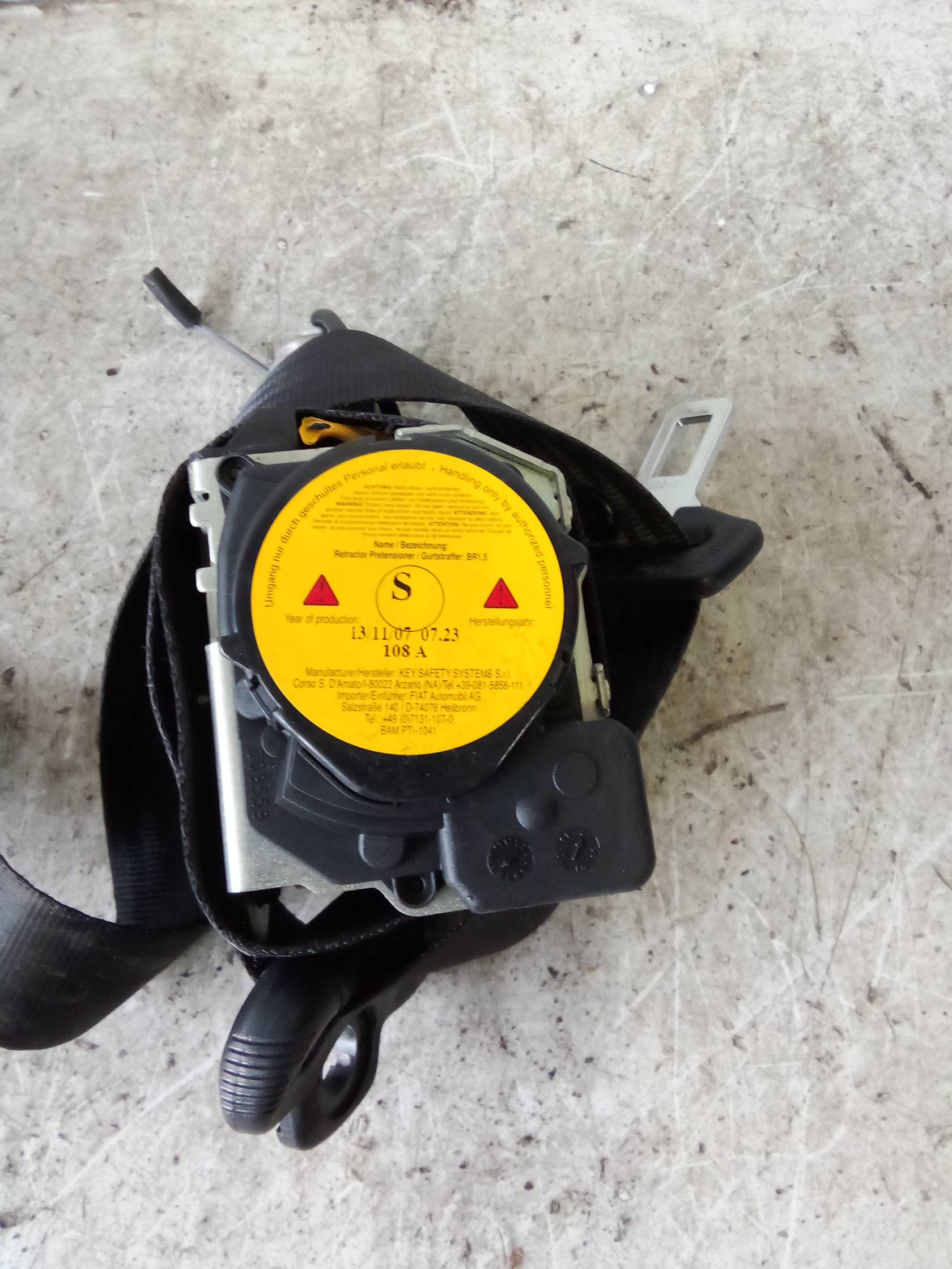 Cintura di sicurezza ant. sx.