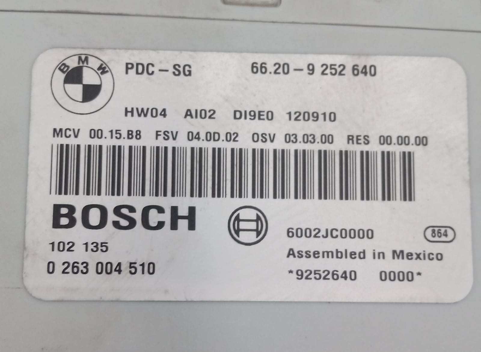 Centralina sensori parcheggio