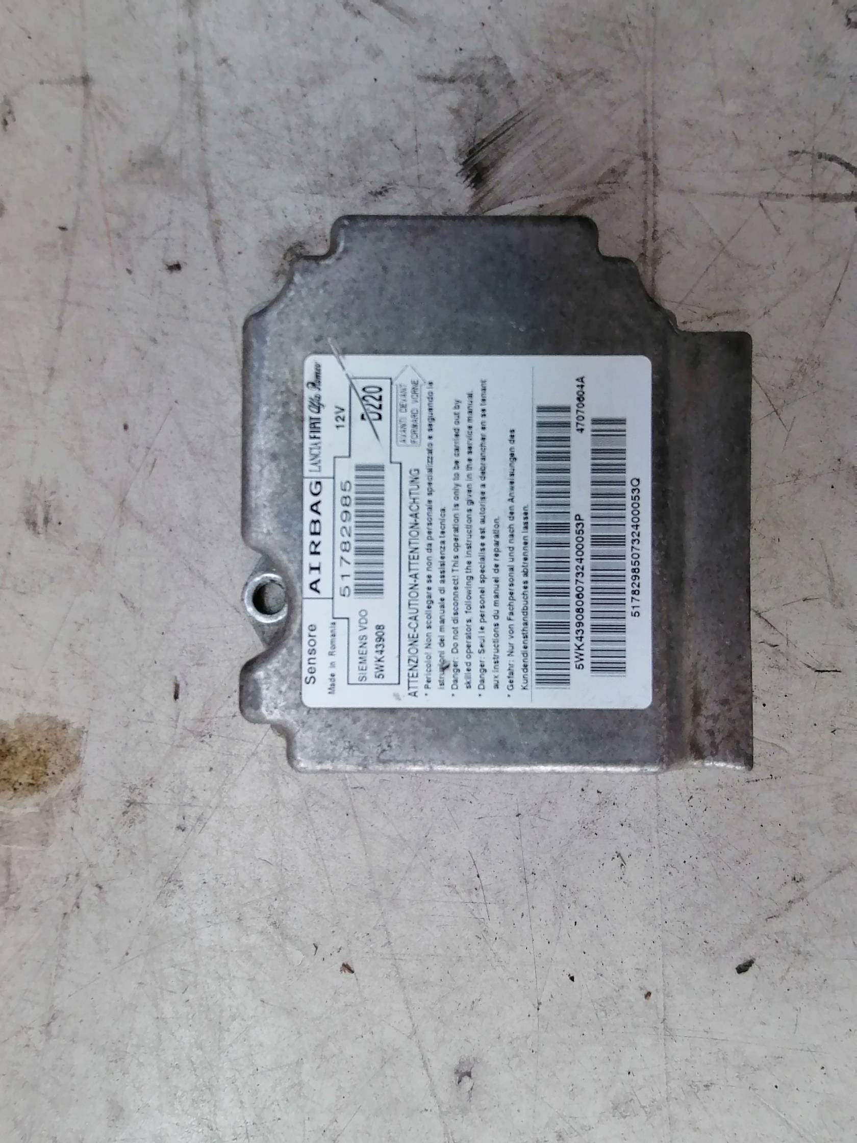 Centralina comando airbag