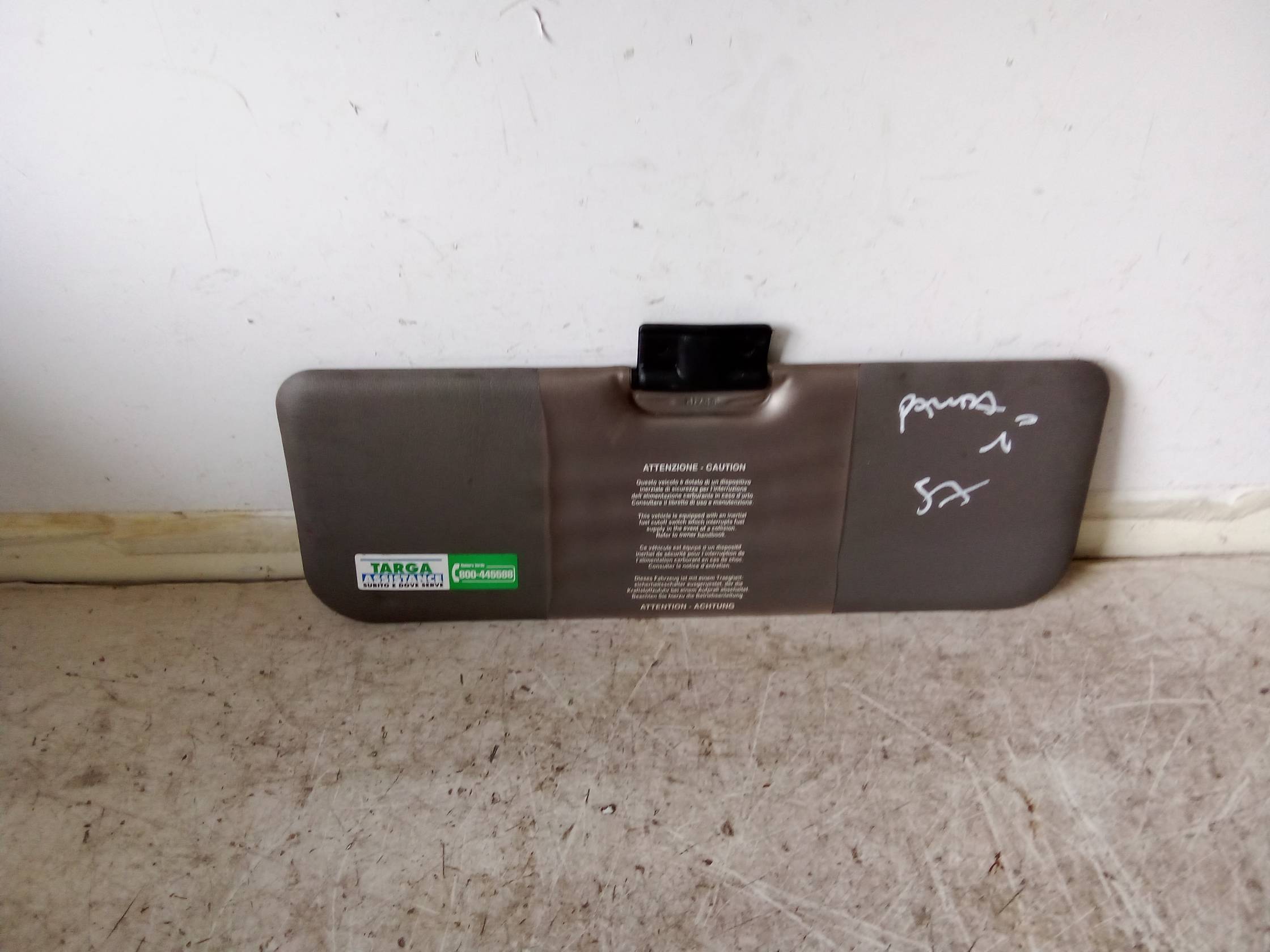 Aletta parasole parabrezza sx.