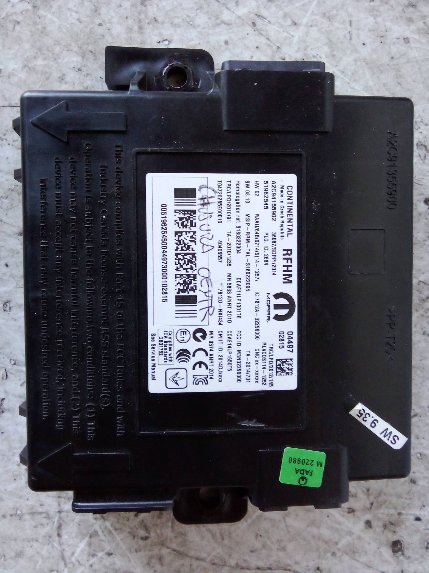 Centralina chiusura c.zta