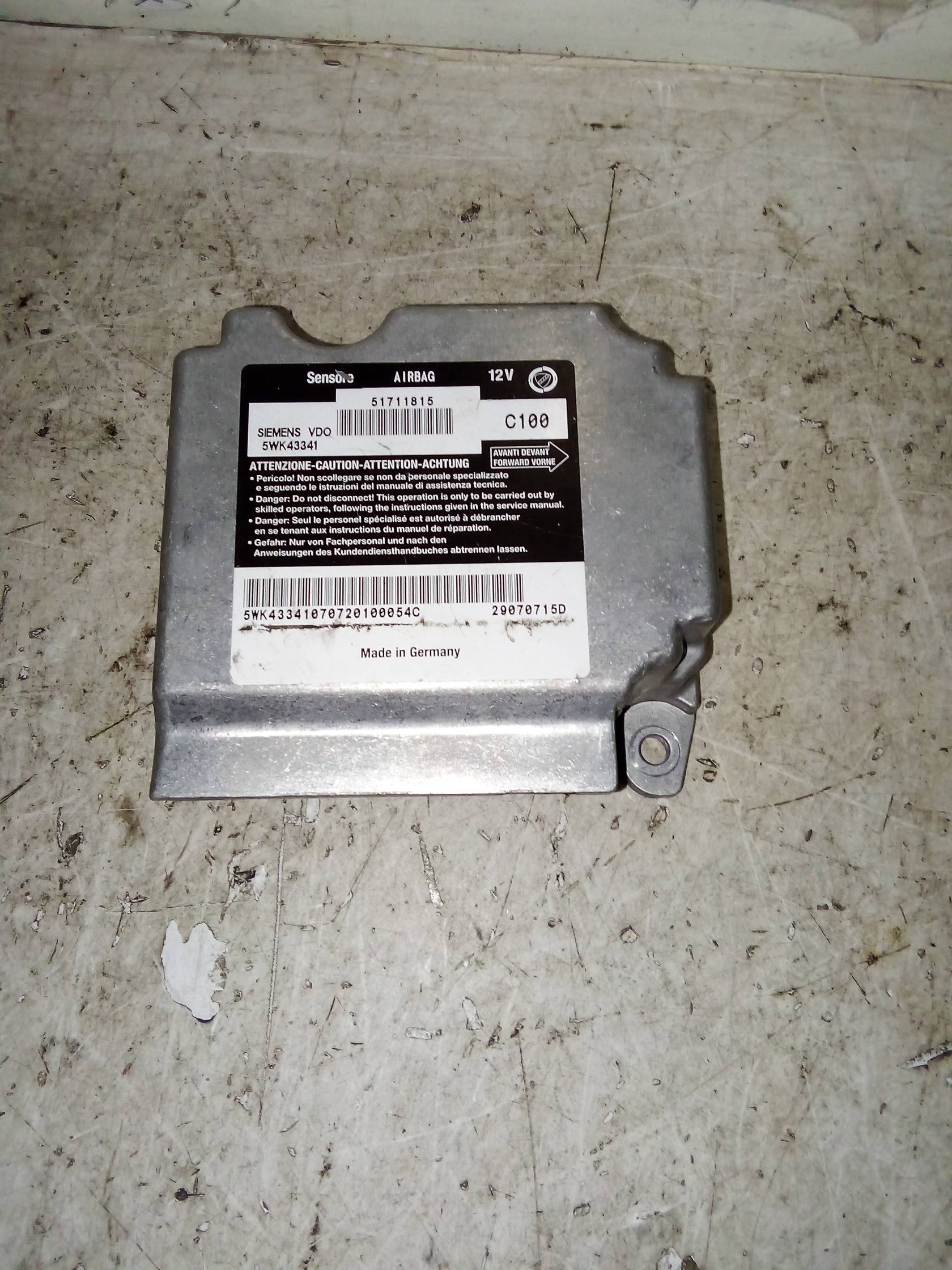 Centralina comando airbag