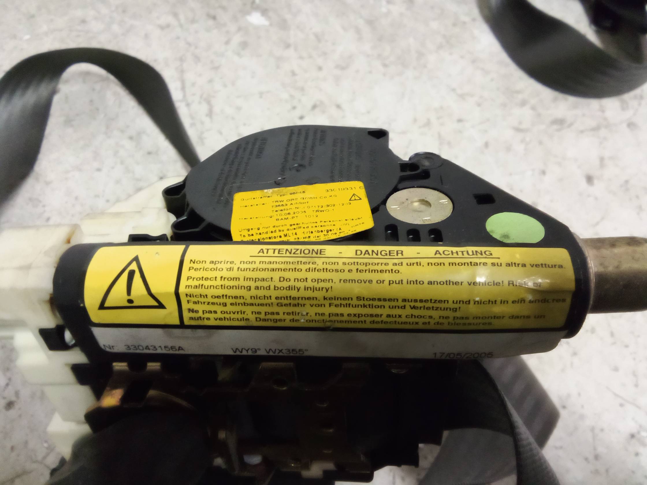 Cintura di sicurezza ant. sx.