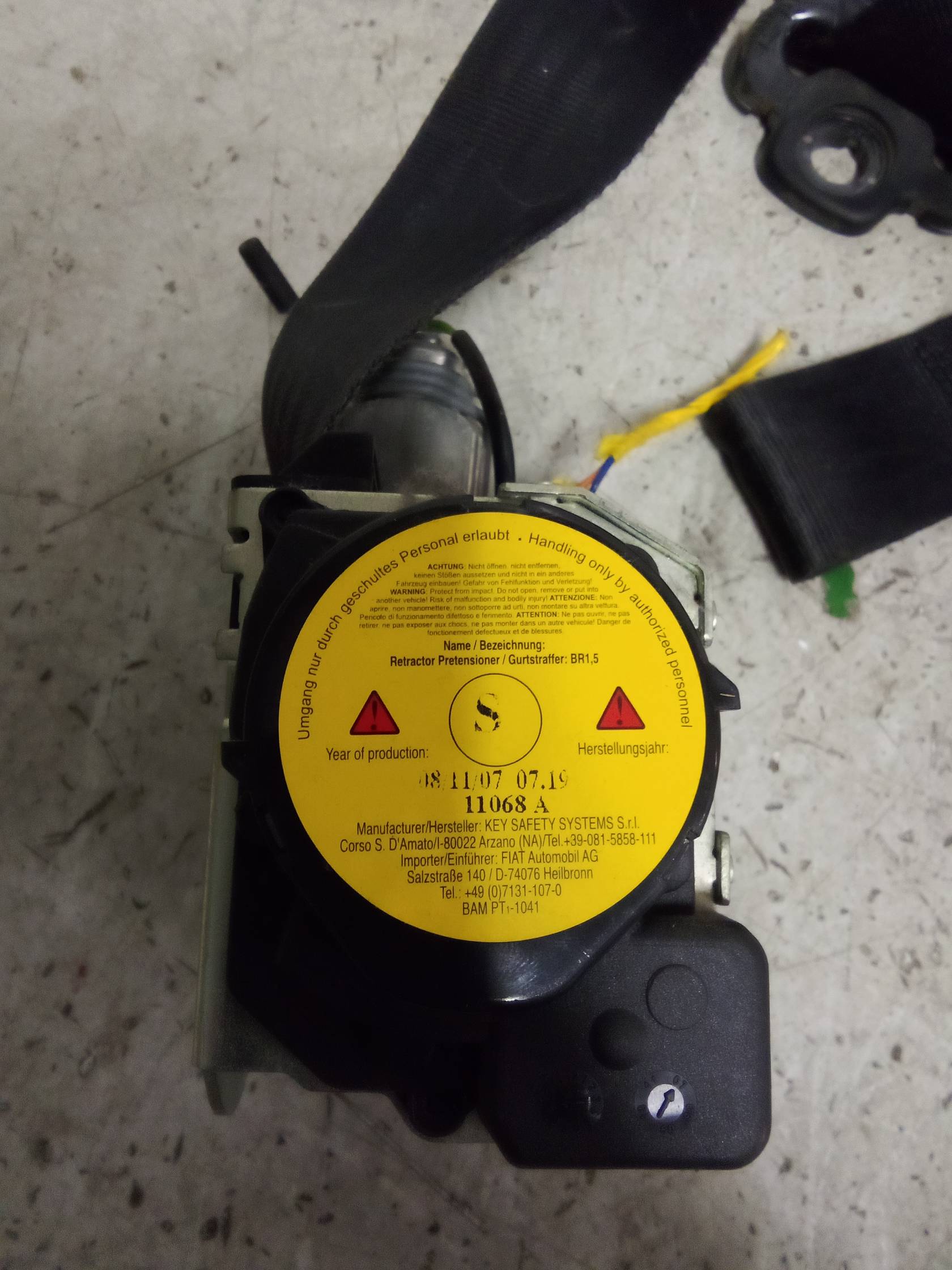 Cintura di sicurezza ant. sx.