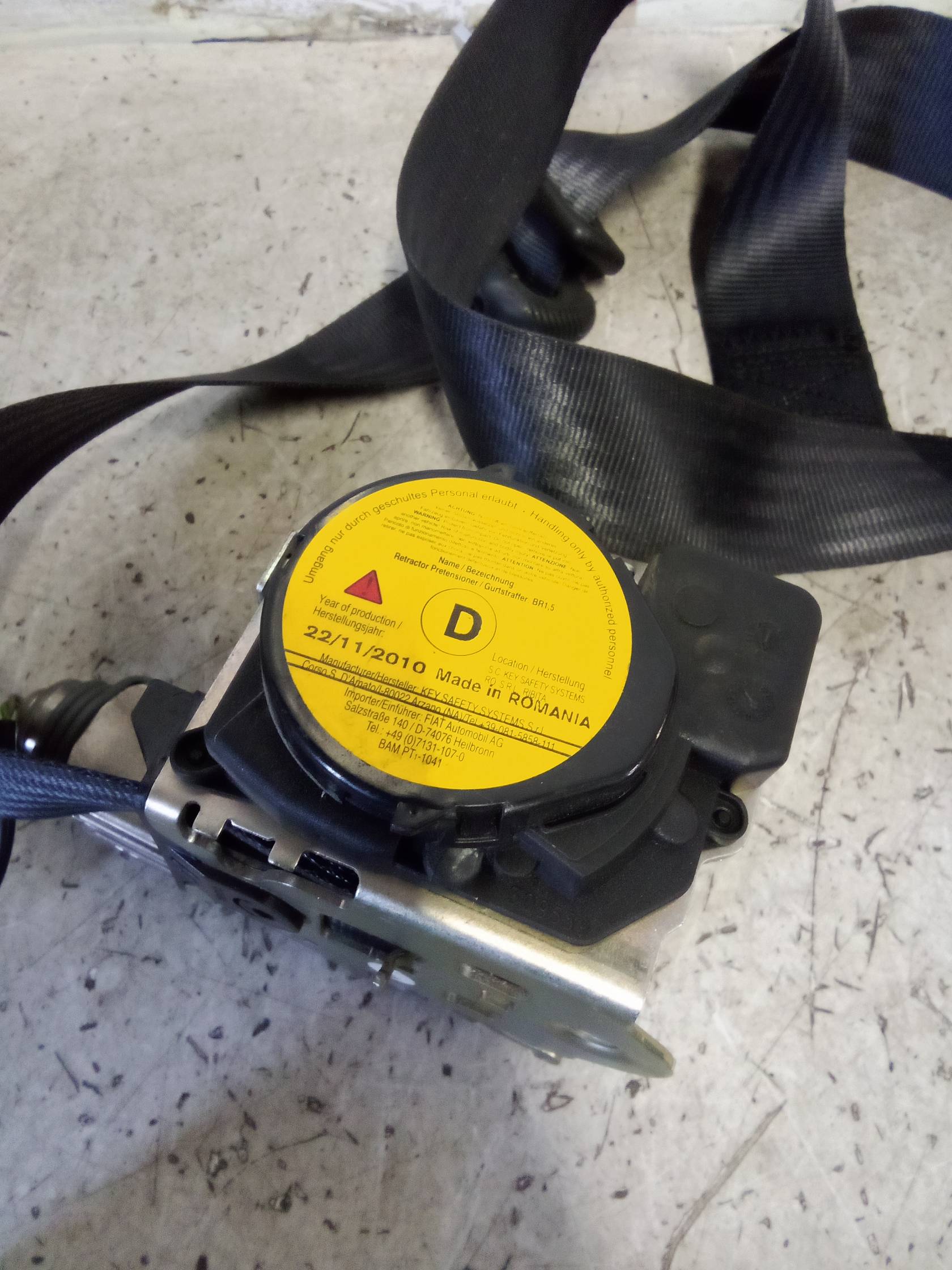 Cintura sicurezza ant. dx.