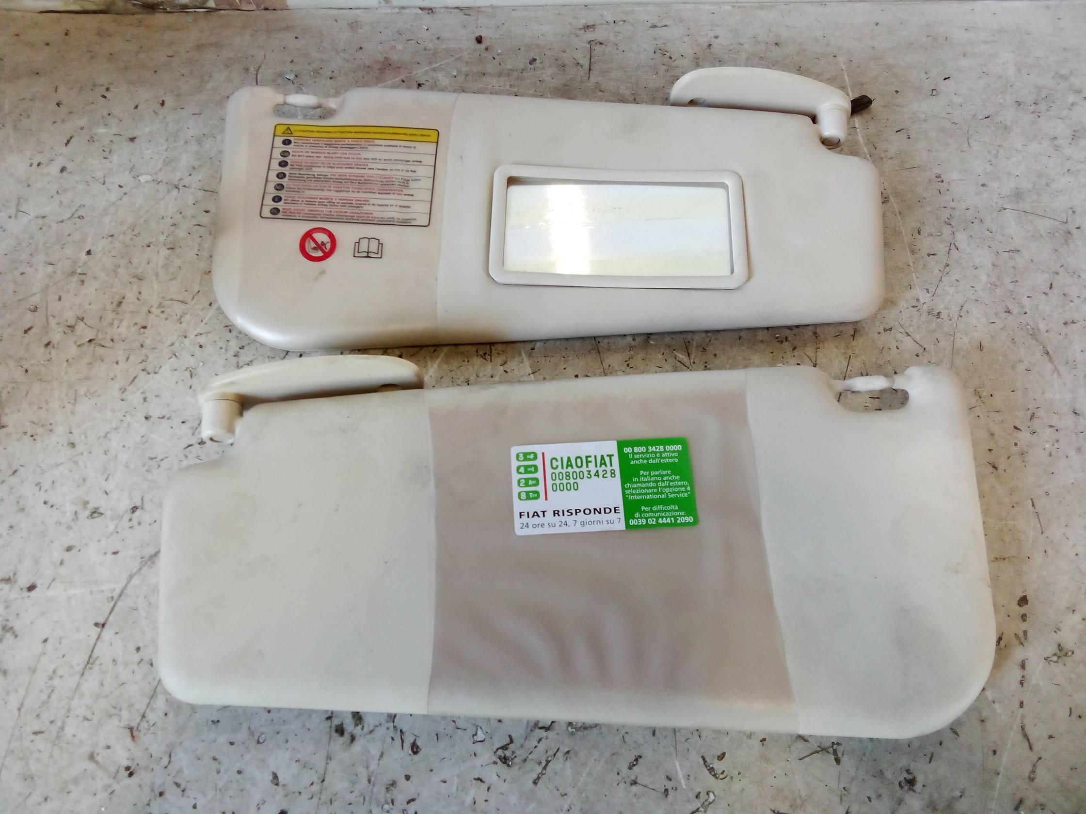 Aletta parasole parabrezza dx.