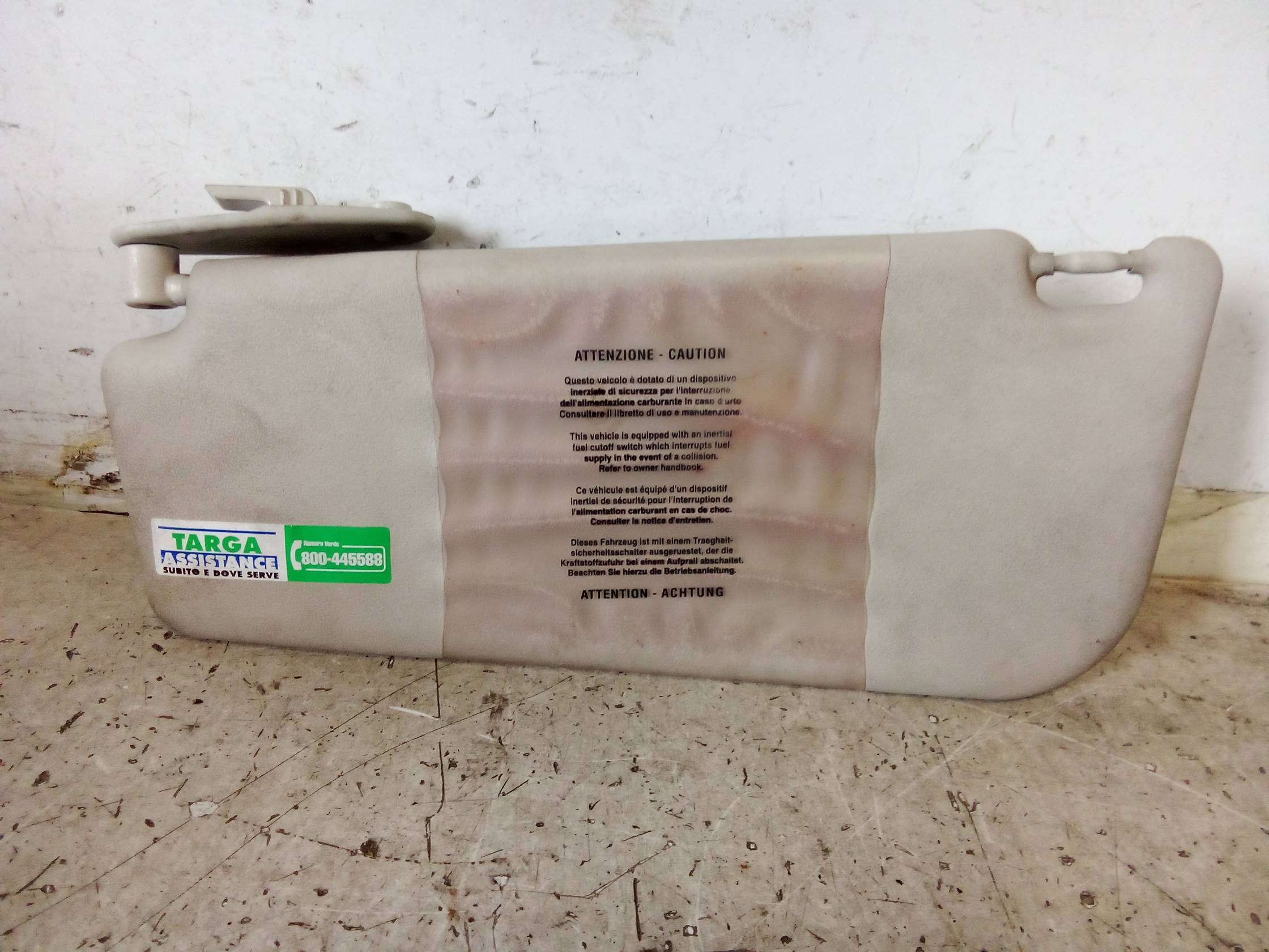 Aletta parasole parabrezza sx.