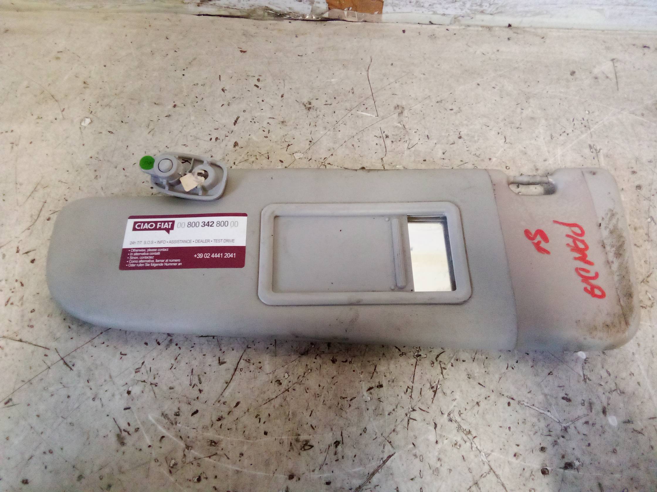 Aletta parasole parabrezza sx.