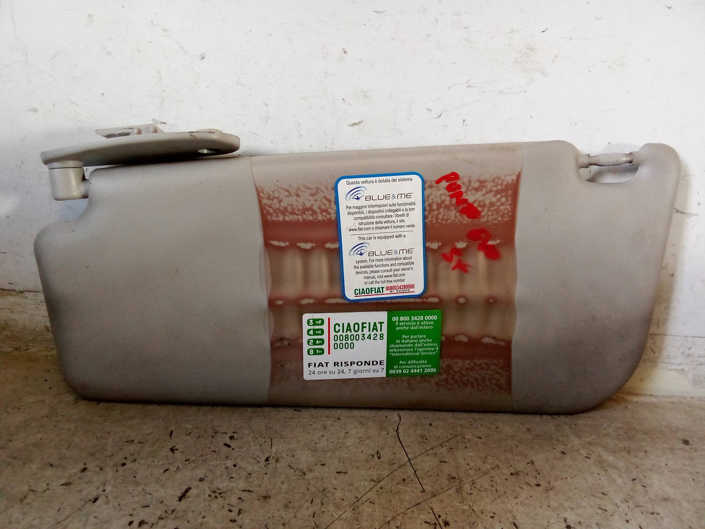 Aletta parasole parabrezza sx.