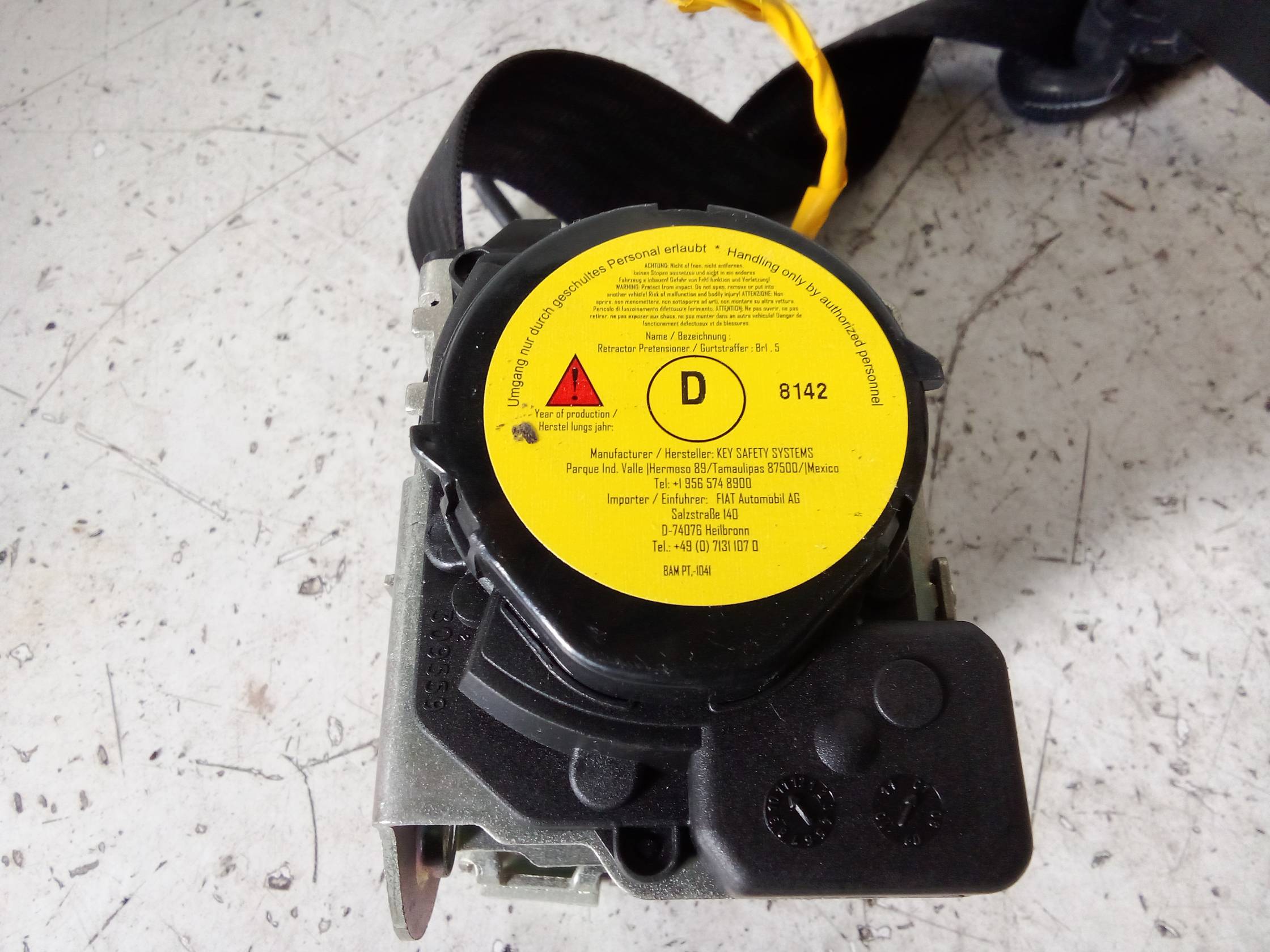 Cintura di sicurezza ant. dx.