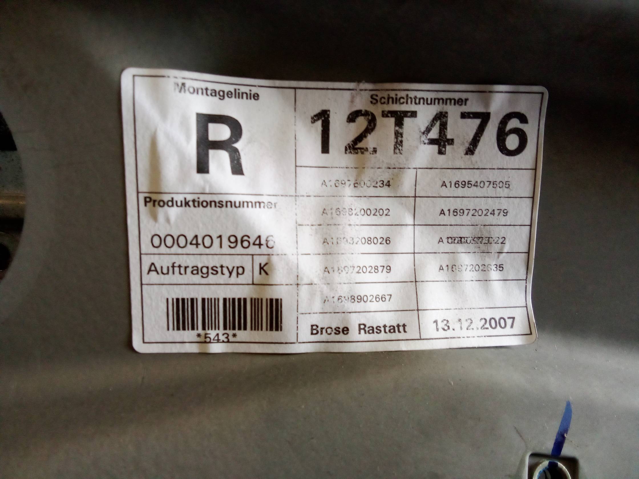 Alzacristallo elettr. porta ant. dx.