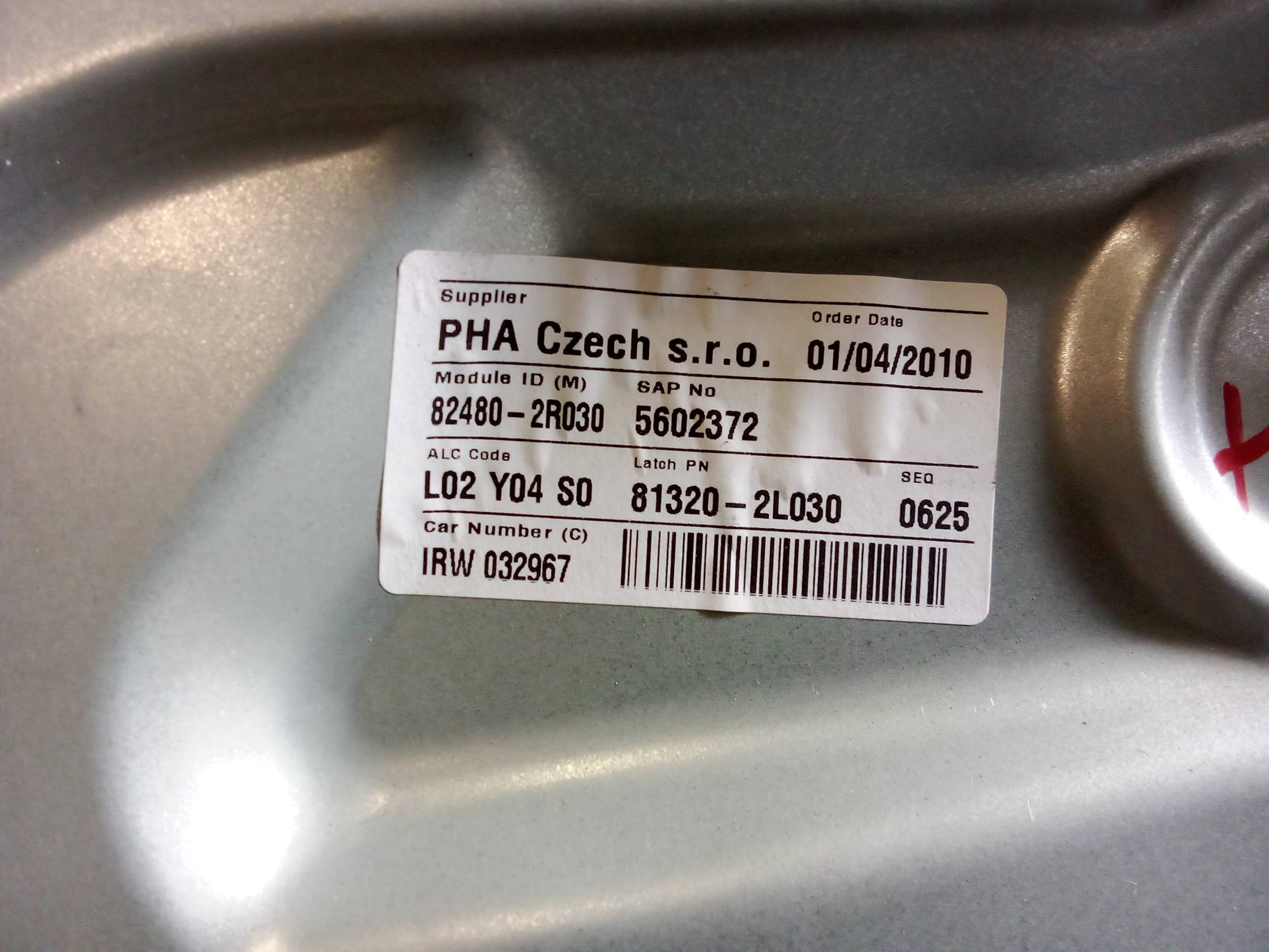 Alzacristallo elettr. porta ant. dx.