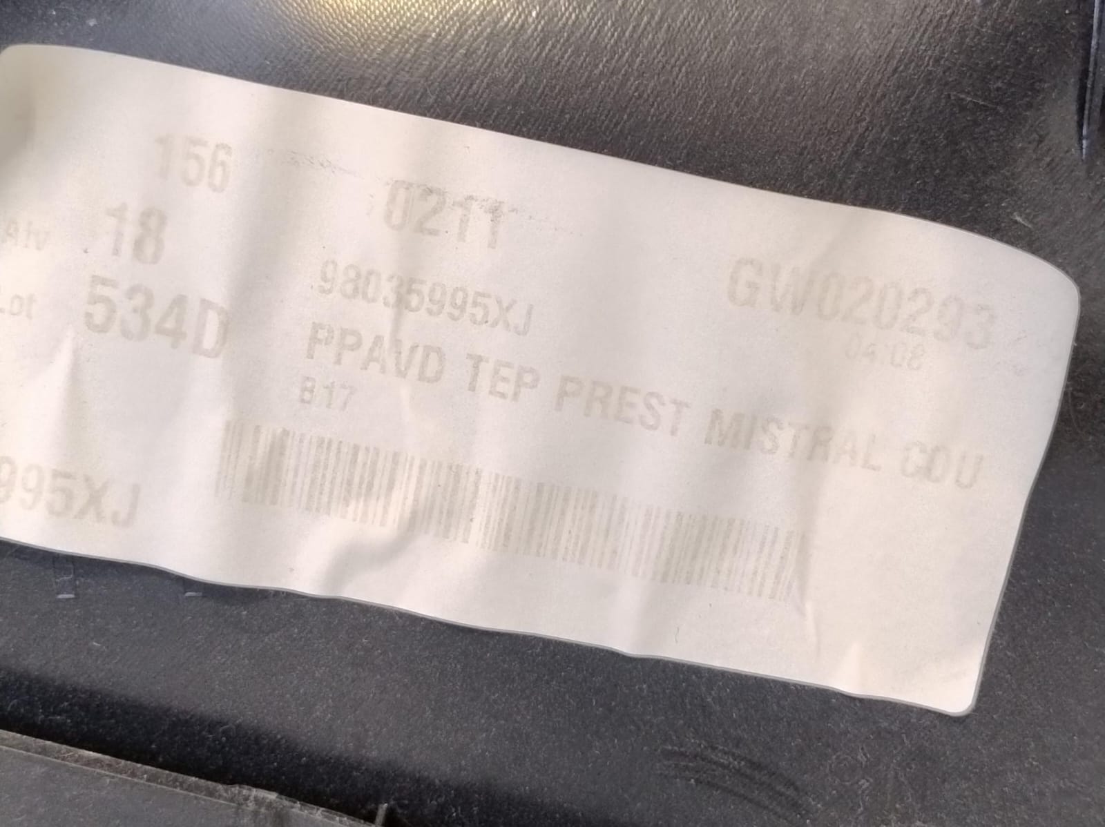 Pannello porta ant. dx.