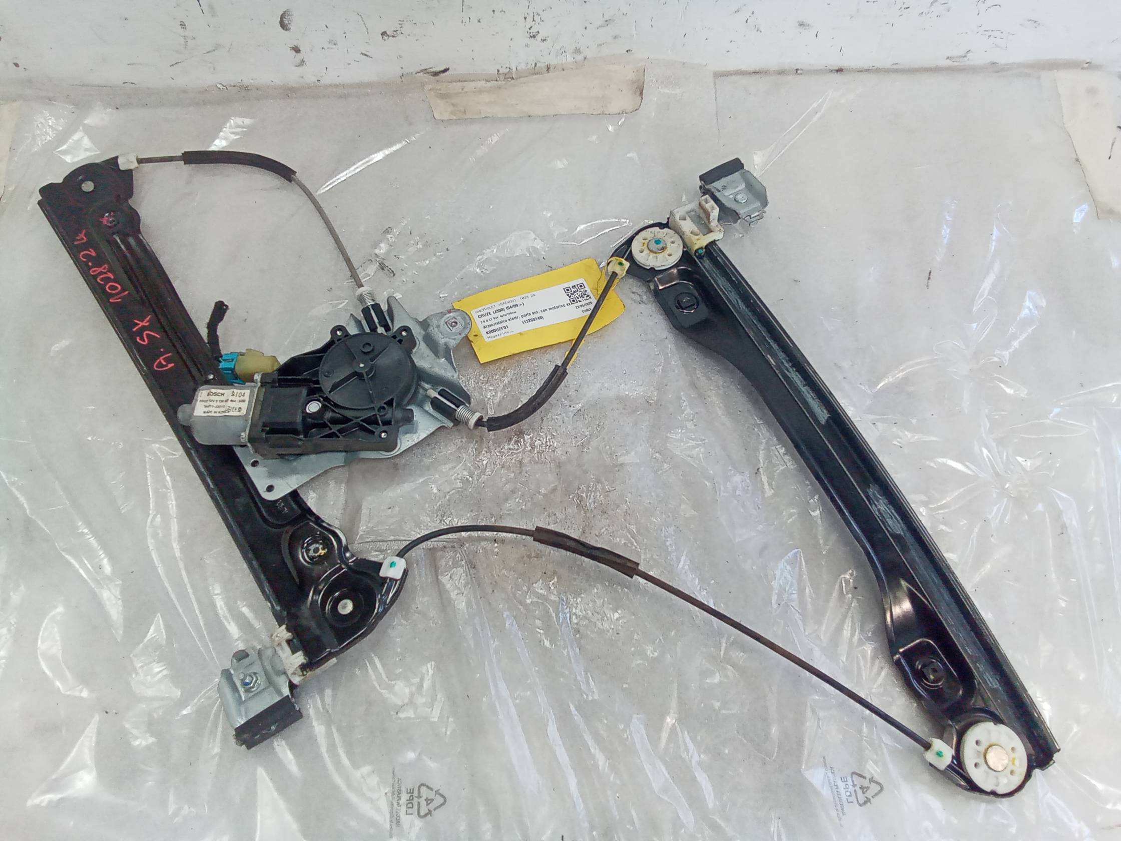 Alzacristallo elettr. porta ant. con motorino sx.