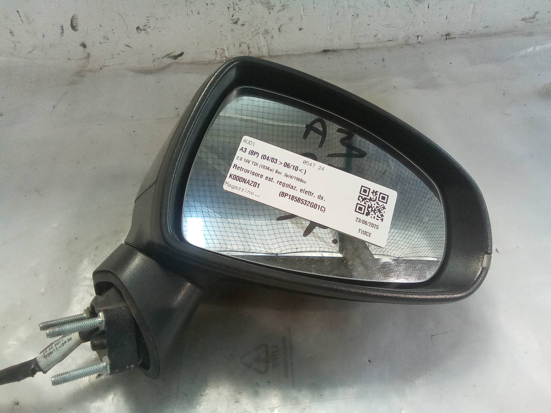 Retrovisore est. regolaz. elettr. dx.