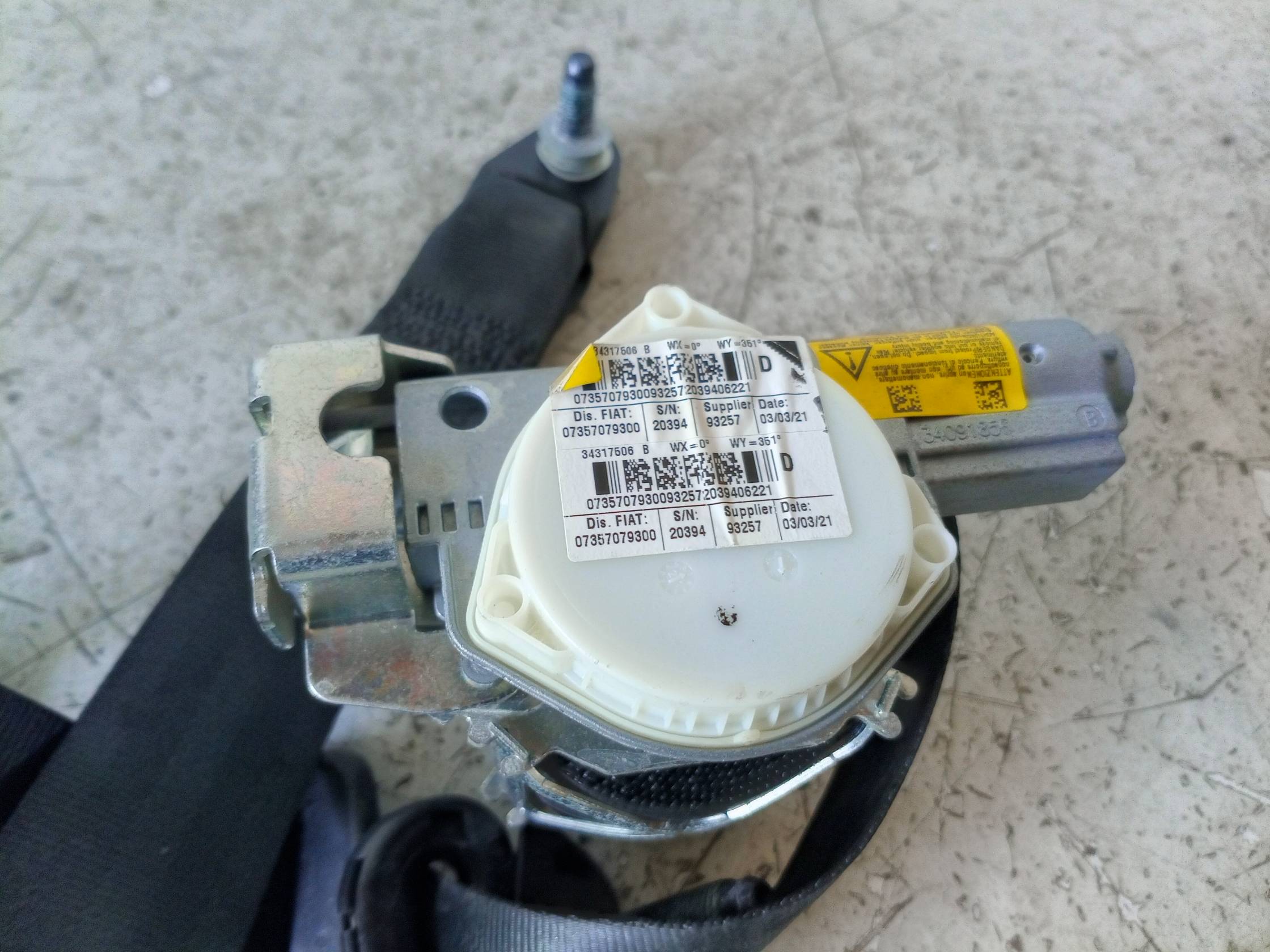 Cintura di sicurezza ant. dx.