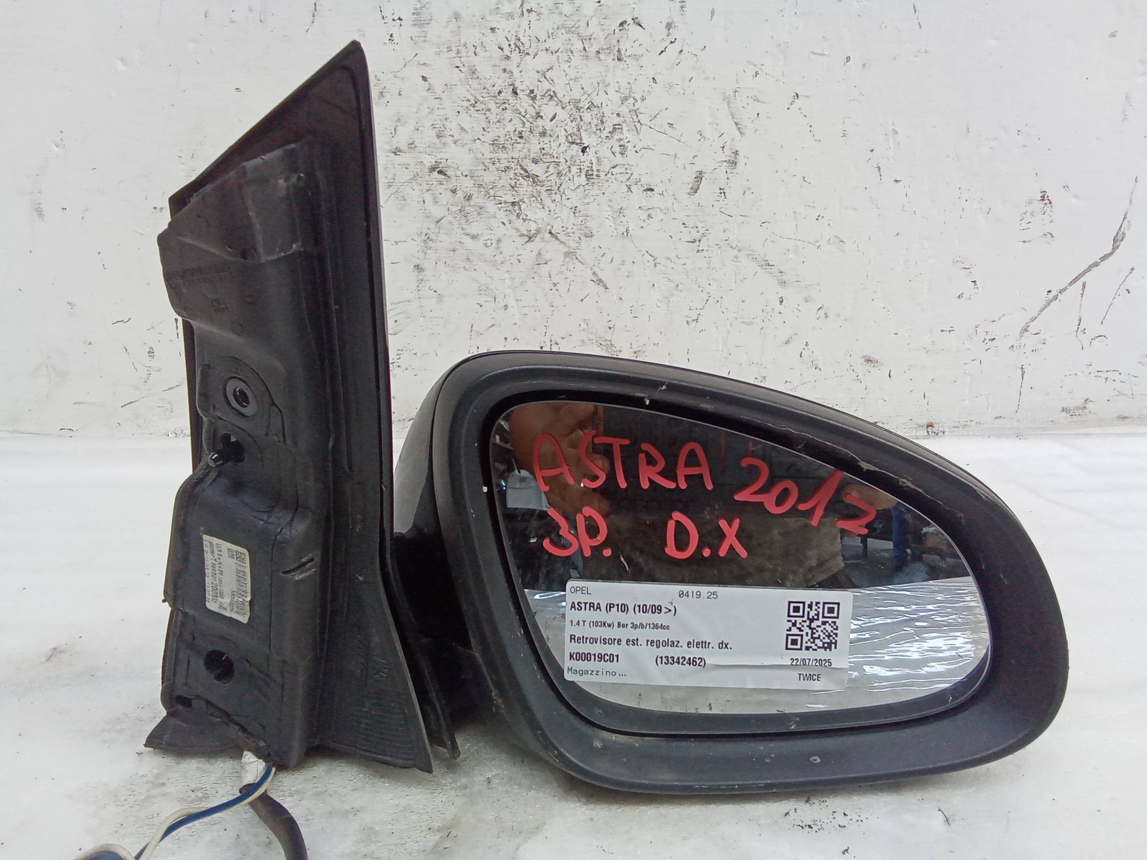 Retrovisore est. regolaz. elettr. dx.