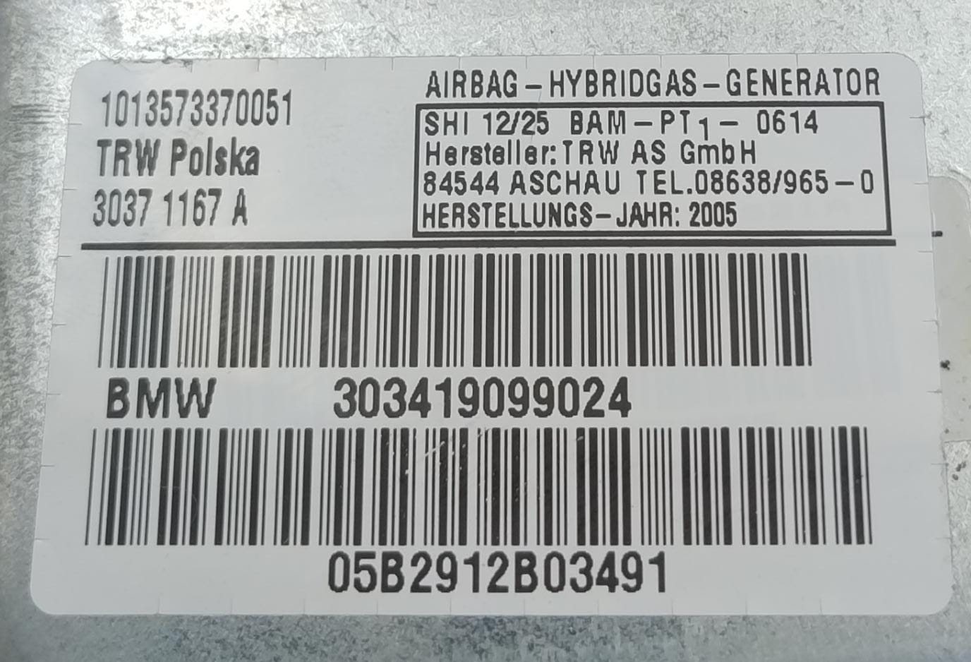 Airbag laterale porta ant. sx.