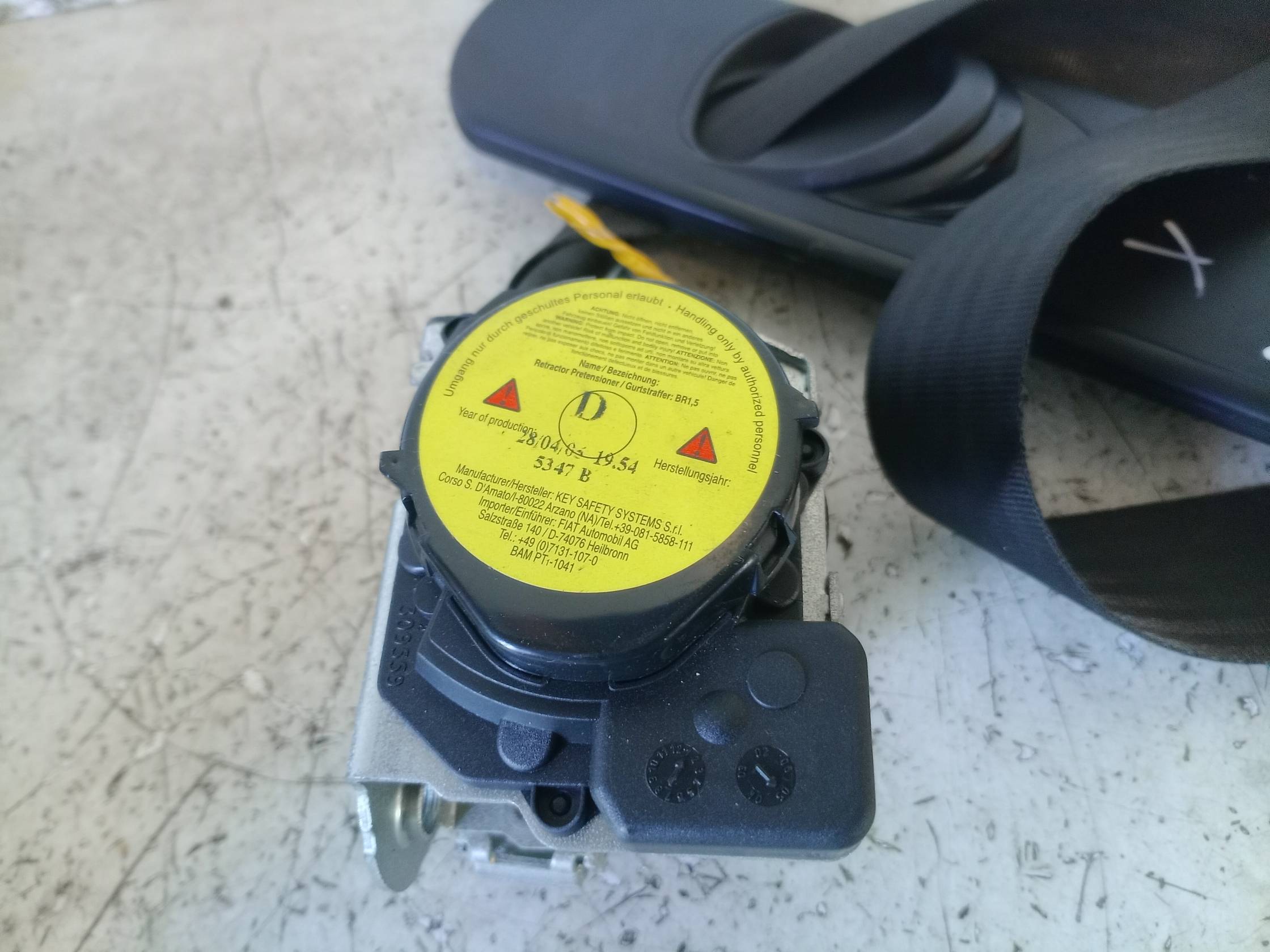 Cintura di sicurezza ant. dx.