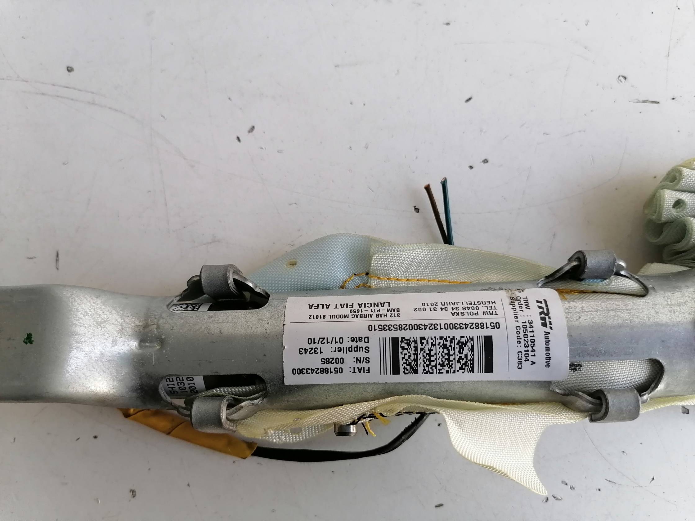 Dispositivo airbag a tendina sx.