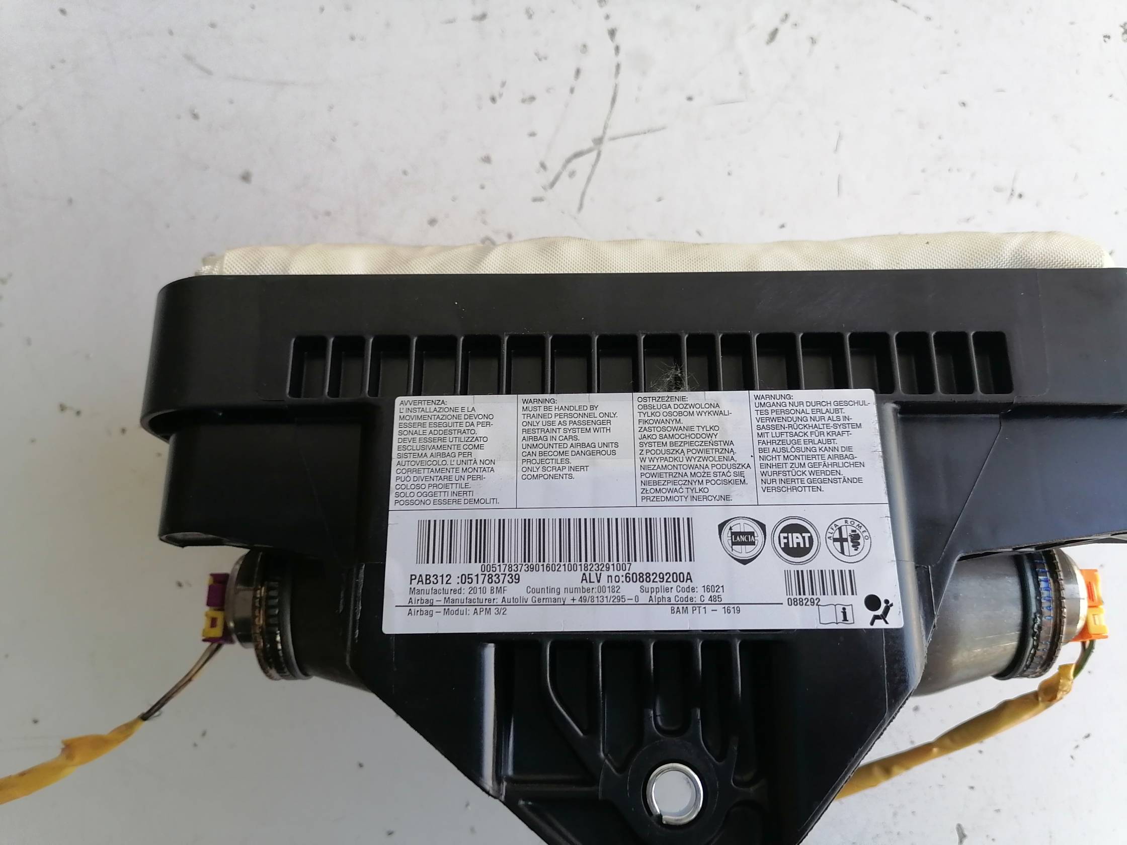 Dispositivo airbag lato passeggero