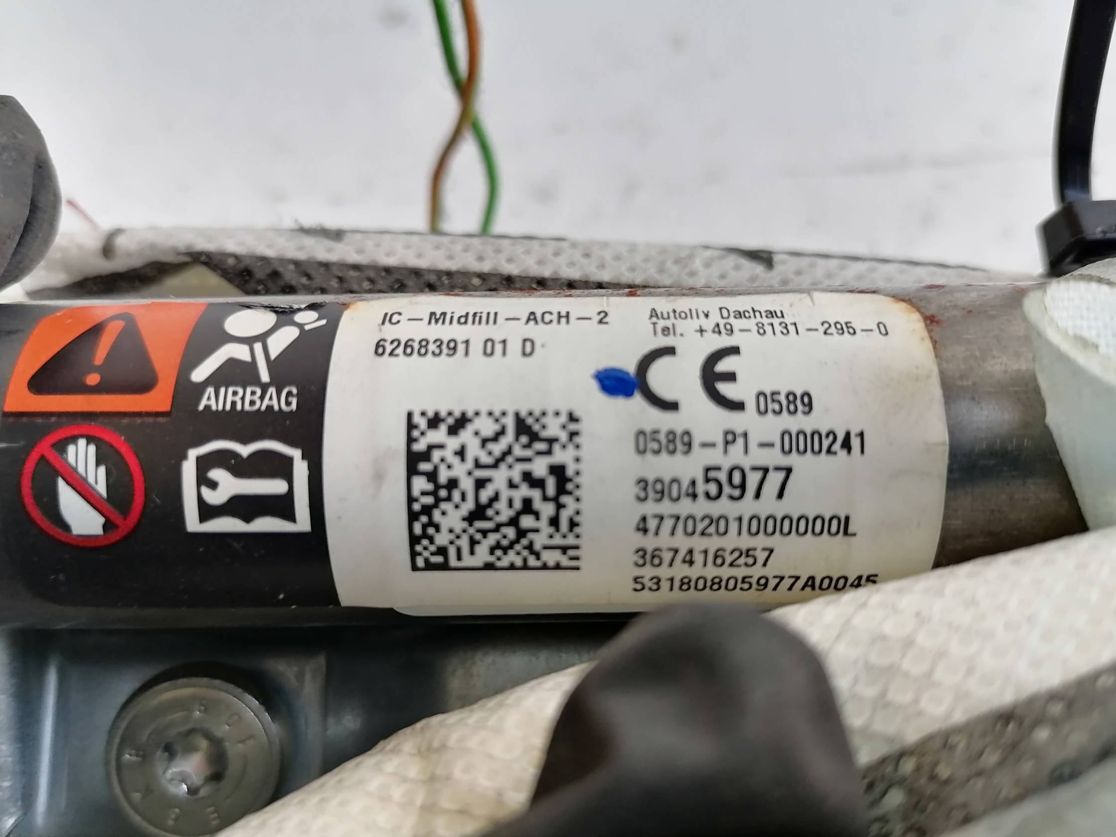 Dispositivo airbag a tendina sx.